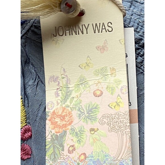 F. Johnny Was 2X Tunic Multicolor Blouse 3/4 Sleeve Round Neck NWT $295 - Picture 7 of 8